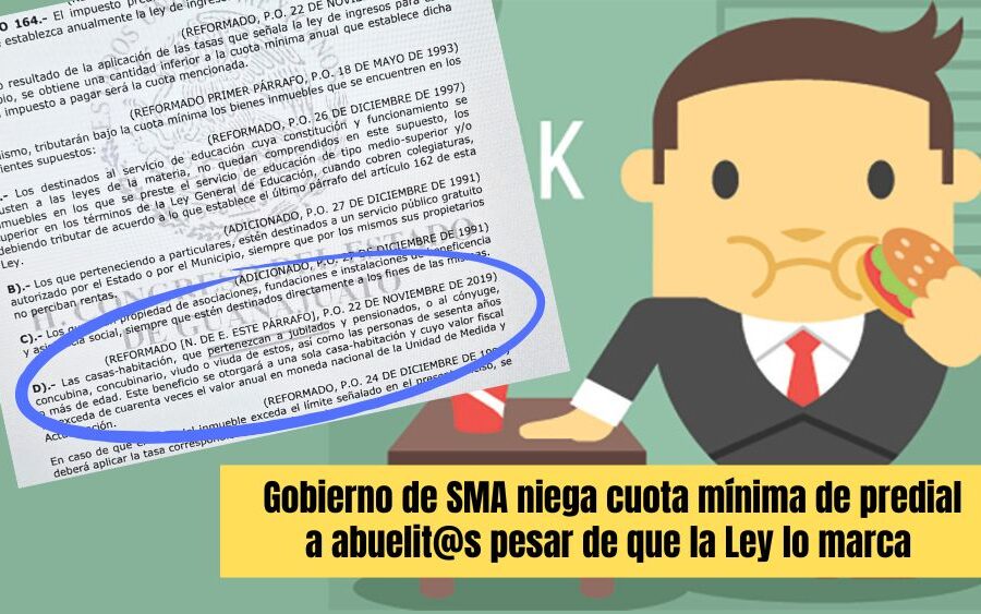 Gobierno de San Miguel de Allende enfrenta señalamientos por no respetar cuotas mínimas del predial a los abuelitos