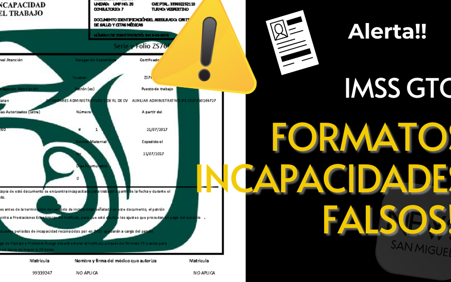 IMSS en GTO advierte de uso de formatos de incapacidades falsas