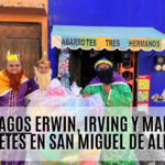 Reyes Magos Erwin, Irving y Martín dan juguetes en San Miguel de Allende