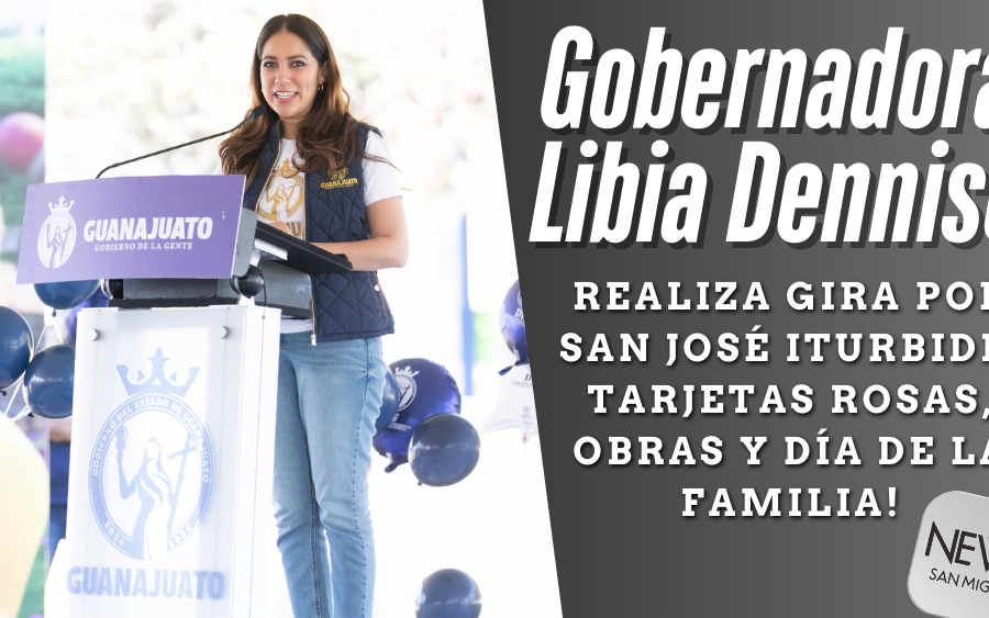 Gobernadora Libia Dennise entrega Tarjetas Rosas en San José Iturbide y supervisa obras educativas