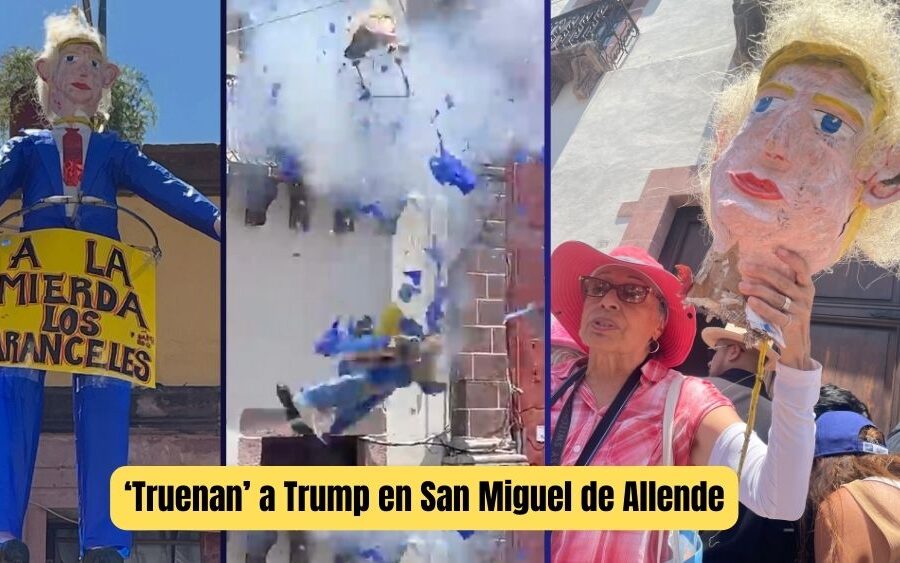 Donald Trump ‘truena’ como Judas en San Miguel de Allende y con un mensaje explosivo: ‘¡A la mier… los aranceles!’