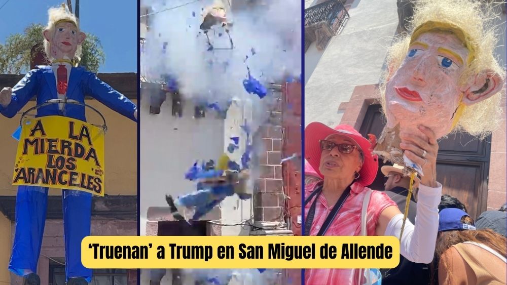 Donald Trump ‘truena’ como Judas en San Miguel de Allende y con un mensaje explosivo: ‘¡A la mier… los aranceles!’