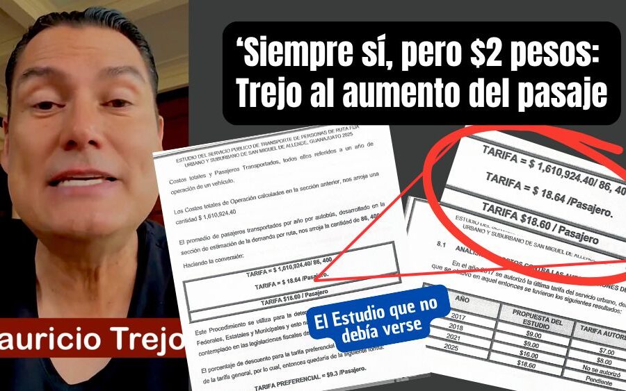 Trejo acepta aumento de ‘al menos $2 pesos’ al pasaje en San Miguel de Allende; obligará a concesionarios a firmar compromisos