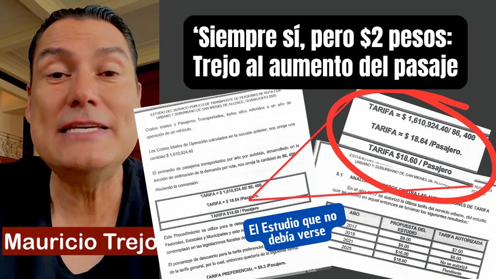 Trejo acepta aumento de ‘al menos $2 pesos’ al pasaje en San Miguel de Allende;  obligará a concesionarios a firmar compromisos