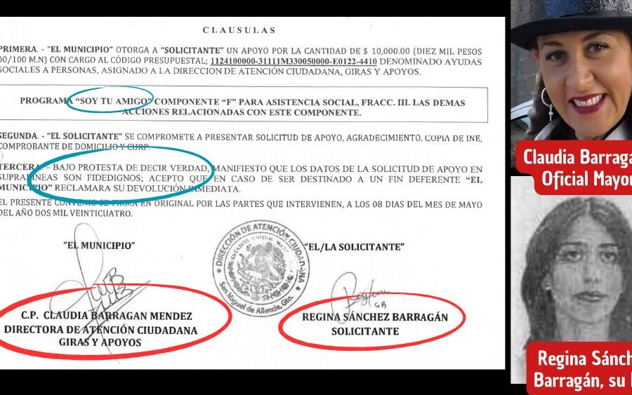 Funcionaria de San Miguel de Allende beneficia a su hija con recursos públicos durante campaña electoral de Mauricio Trejo