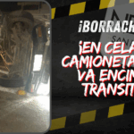 ¡Camioneta se le va encima a tránsitos de Celaya en alcoholímetro!