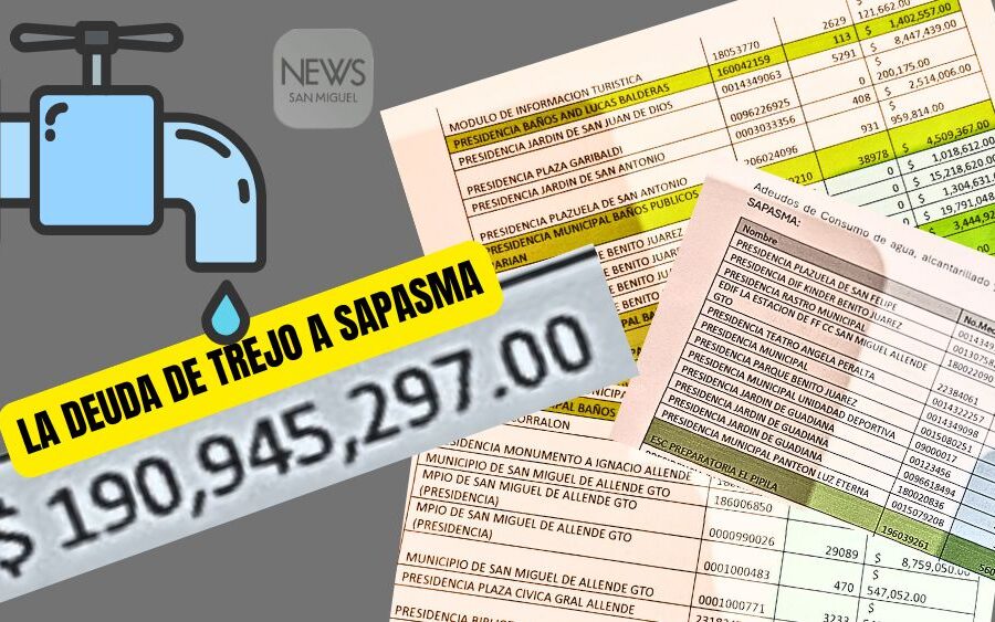 Presidencia municipal de Trejo adeuda casi $191 millones de pesos a SAPASMA por consumo de agua