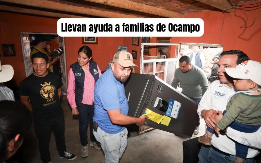 Gobernador Libia Dennise entrega apoyos a familias de Ocampo tras inundación: ‘aquí nadie se queda solo’