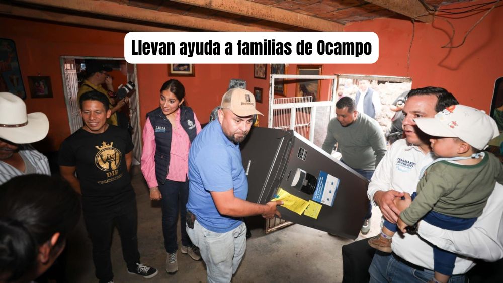 Gobernador Libia Dennise entrega apoyos a familias de Ocampo tras inundación: ‘aquí nadie se queda solo’