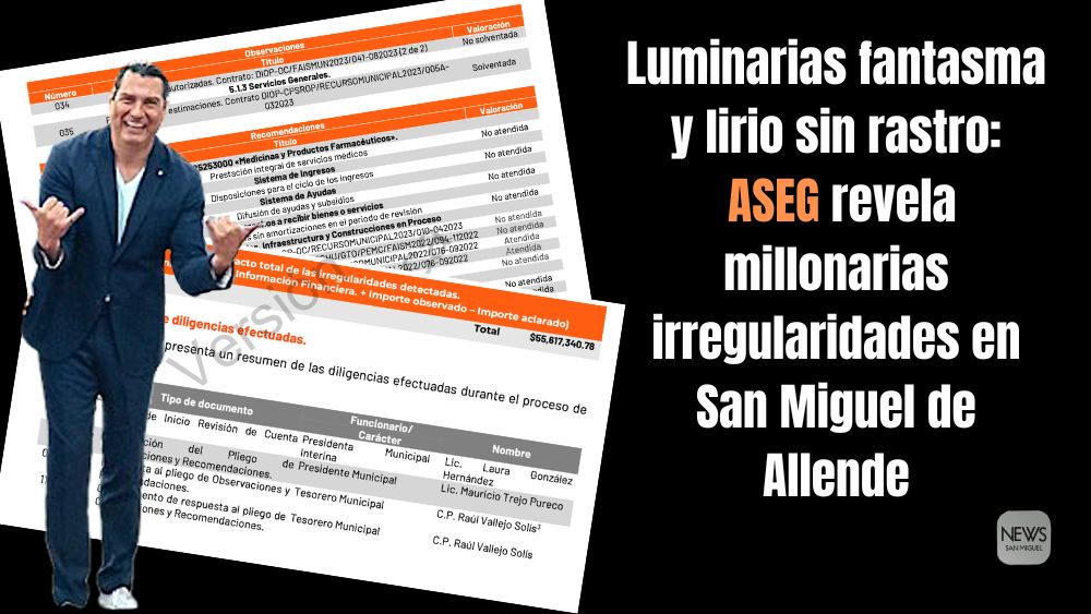 Auditoría destapa escándalo en San Miguel de Allende: pagan millones por lámparas invisibles y lirio que nadie vio