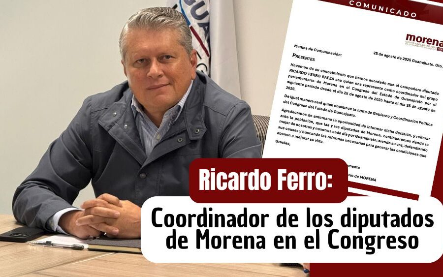 Ricardo Ferro Baeza, nuevo coordinador de la bancada de Morena en Guanajuato