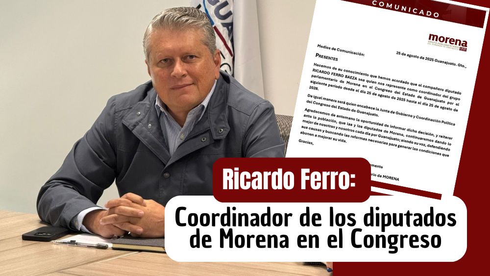 Ricardo Ferro Baeza, nuevo coordinador de la bancada de Morena en Guanajuato