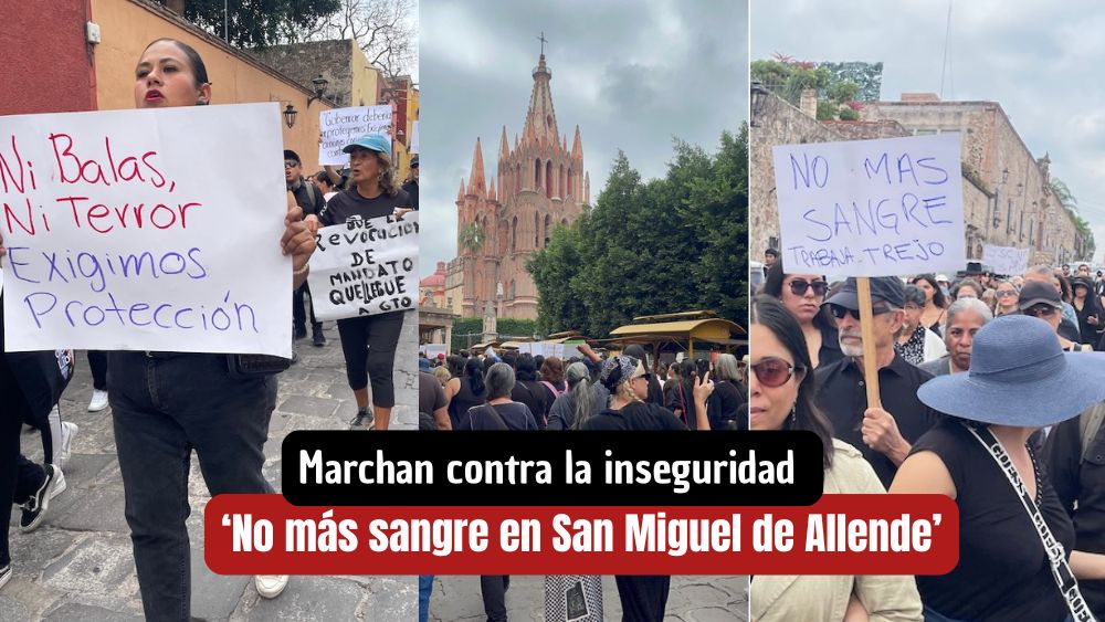 ‘Basta de violencia’, ‘Ni un asesinado más en San Miguel de Allende’: gritan voces de indignación en marcha