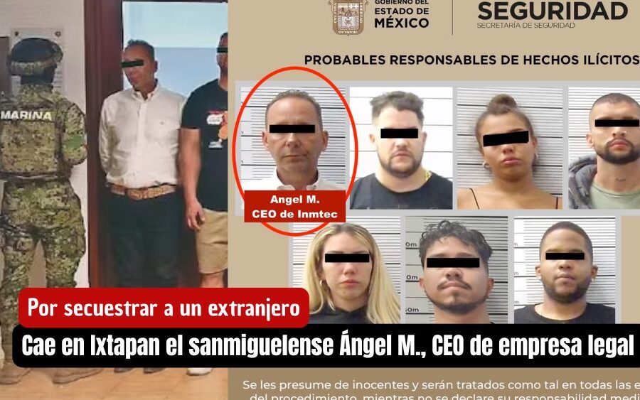 Detienen en Ixtapan de la Sal a sanmiguelense Angel N. y 6 extranjeros por secuestro y extorsión