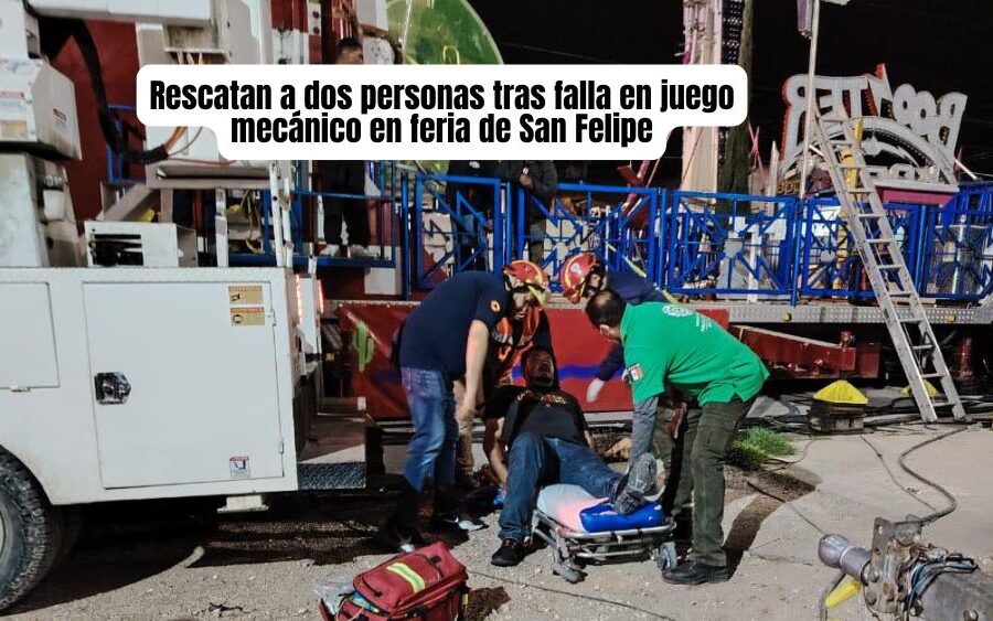 Tras tres horas de angustia, rescatan a 2 personas atrapadas en juego mecánico en feria de San Felipe