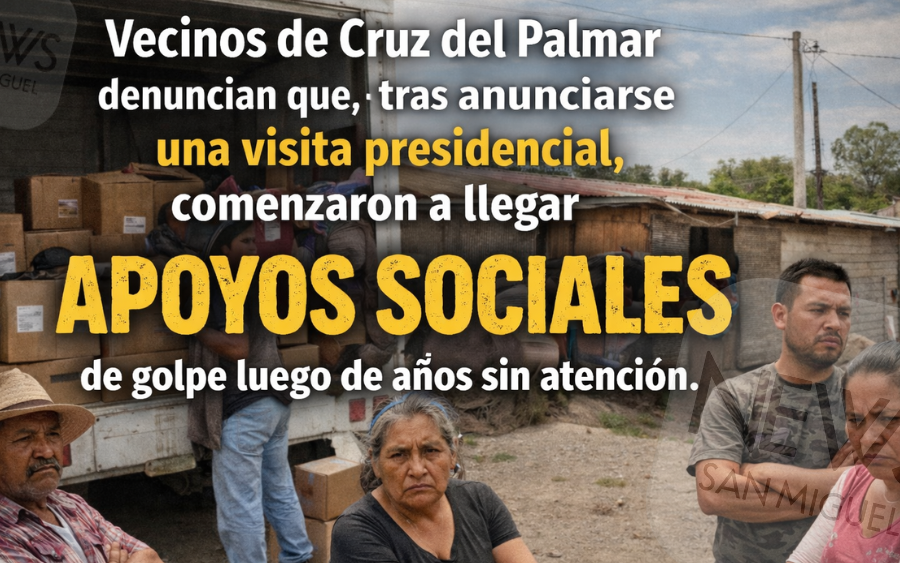 Vecinos de Cruz del Palmar acusan “apoyos de golpe” tras anuncio de visita presidencial