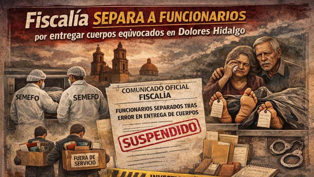 Fiscalía de Guanajuato separa a funcionarios por entregar cuerpos equivocados en Dolores Hidalgo