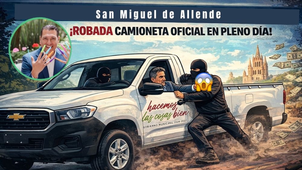 Roban otra camioneta oficial del gobierno de San Miguel de Allende a la red de ‘importados’ de Guanajuato