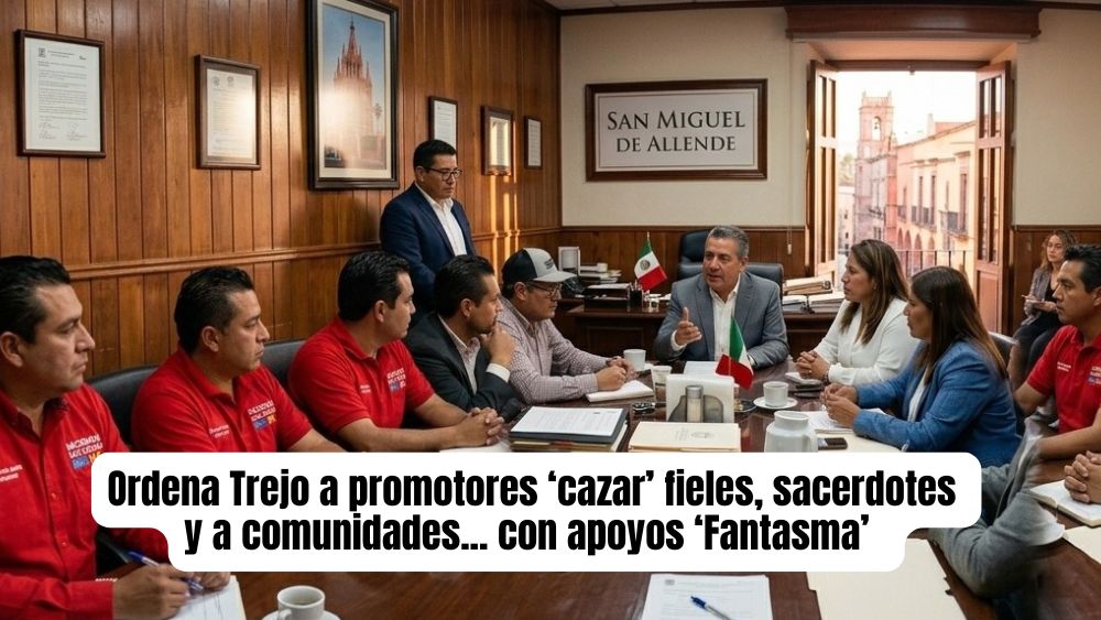 Alcalde de San Miguel de Allende se reúne con promotores; les pide prometer apoyos ‘fantasma’ a iglesias, comunidades y que hablen mal del INPI