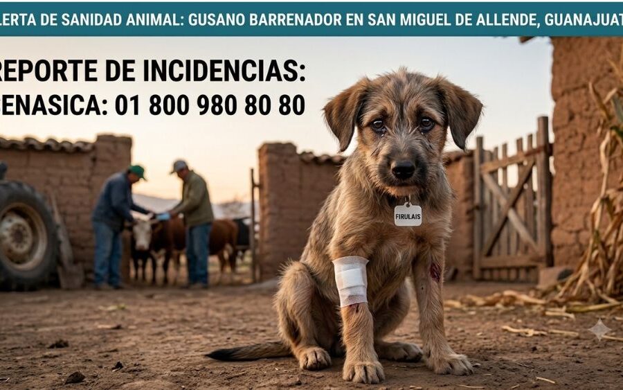 Confirman caso de gusano barrenador ¡en un perrito! en San Miguel de Allende