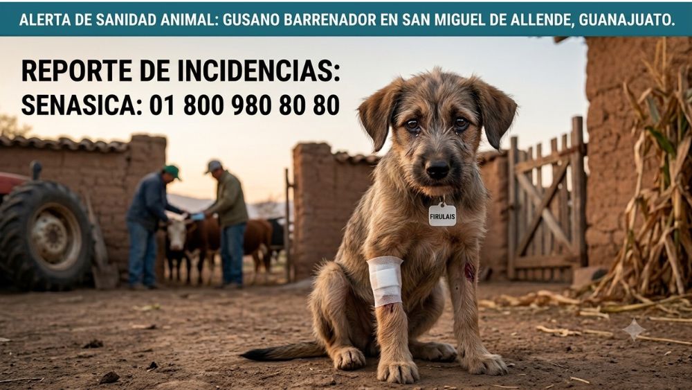 Confirman caso de gusano barrenador ¡en un perrito! en San Miguel de Allende