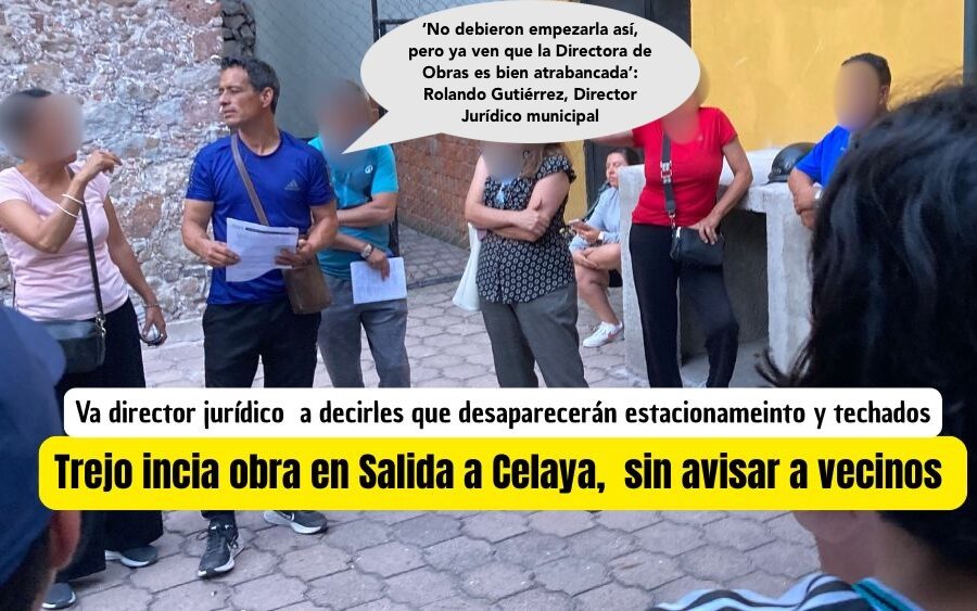 Empiezan a romper la Salida a Celaya sin avisar; vecinos se organizan para frenar la obra