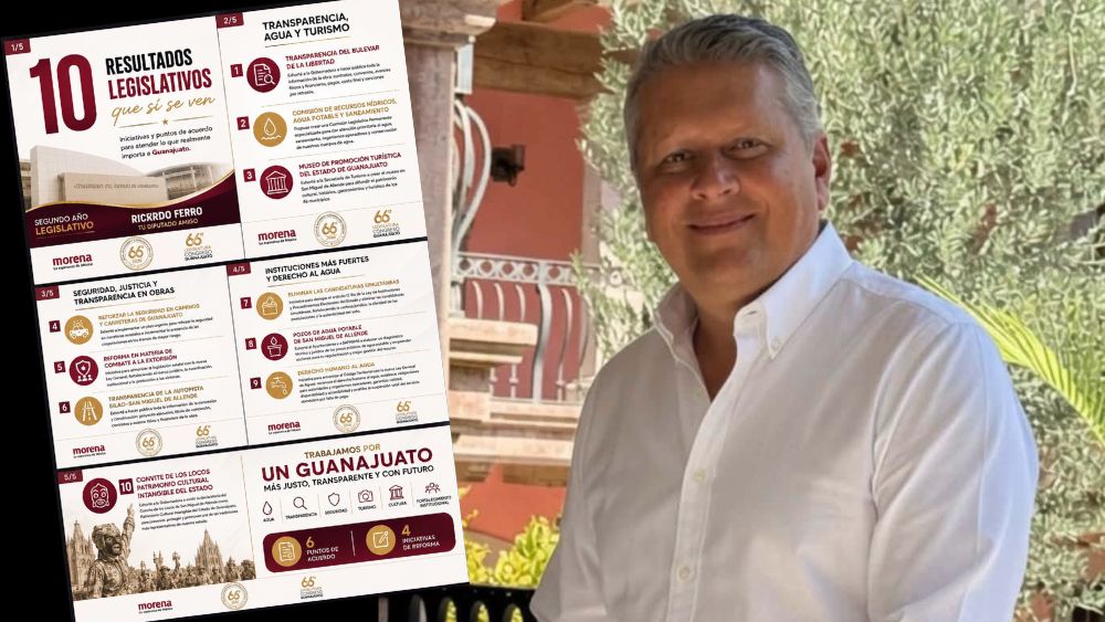Ricardo Ferro presenta 10 resultados legislativos enfocados en agua, transparencia, seguridad y turismo en Guanajuato